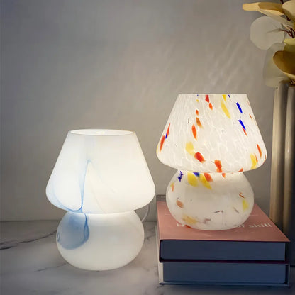 Splatter Art Hand Blown Mushroom Table Lamp Collection