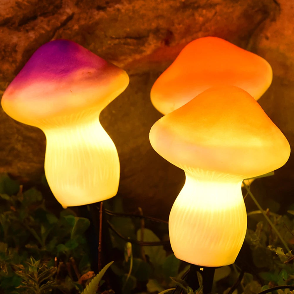 Enchanted Garden Solar Mushroom Lights, set of 3