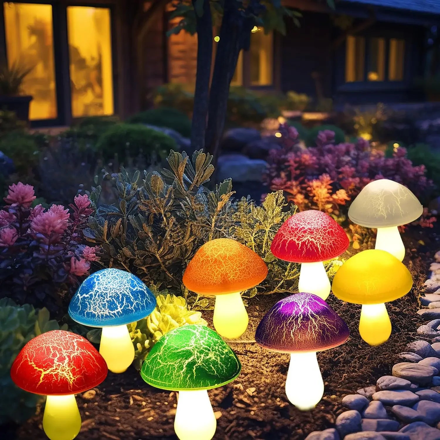 SolarGlow Outdoor Mushroom Lamp Set