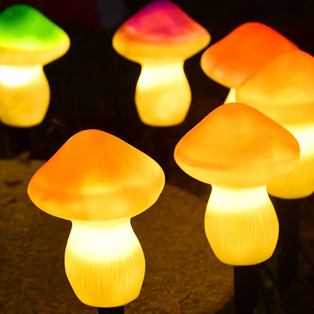 Enchanted Garden Solar Mushroom Lights, set of 3