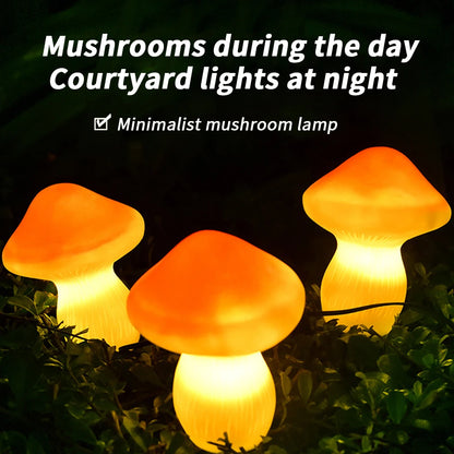 Enchanted Garden Solar Mushroom Lights, set of 3