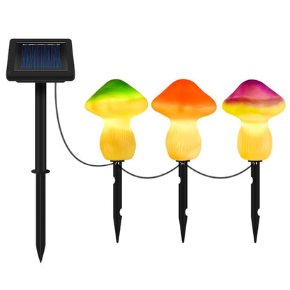 Enchanted Garden Solar Mushroom Lights, set of 3