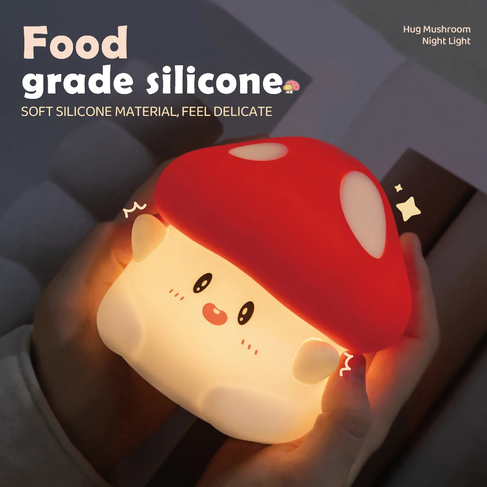 Kawaii Silicone USB Mushroom Nightlight – Adorable Design