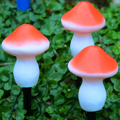 Enchanted Garden Solar Mushroom Lights, set of 3