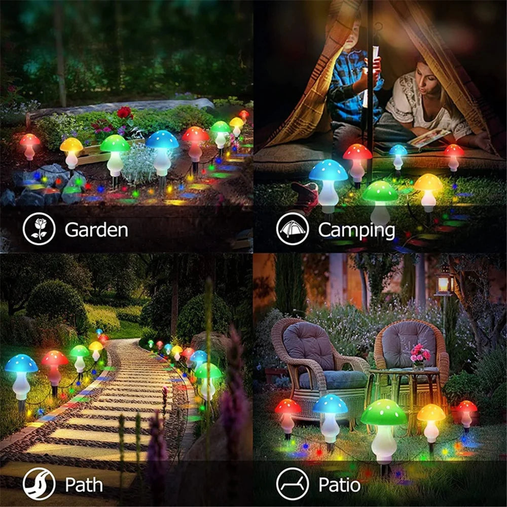 Enchanted Garden Solar Mushroom Lights