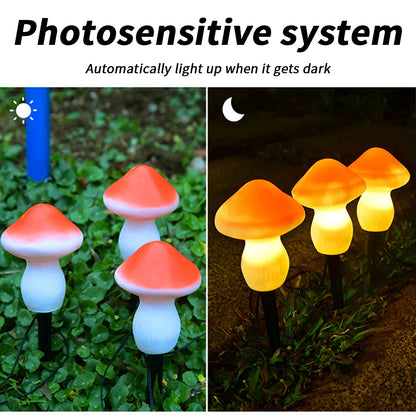 Enchanted Garden Solar Mushroom Lights, set of 3