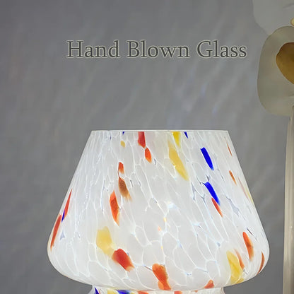 Splatter Art Hand Blown Mushroom Table Lamp Collection