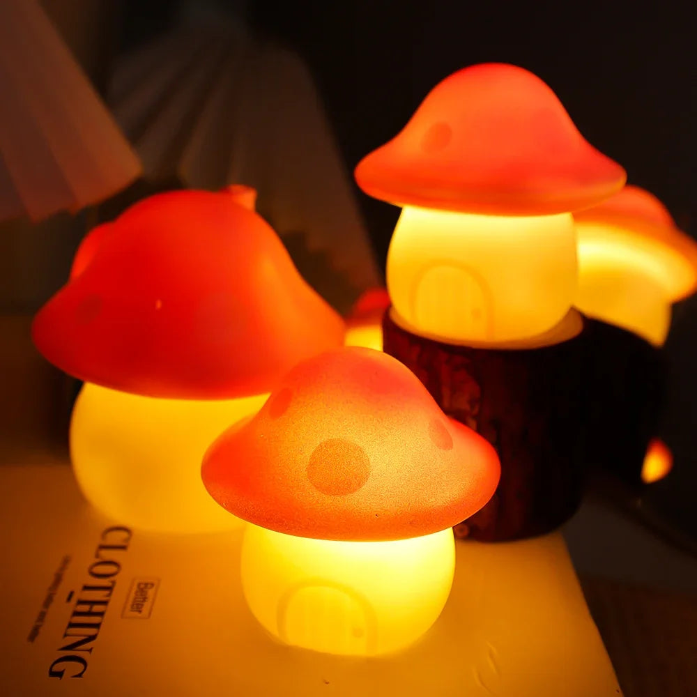 Red Mushroom House Silicone Nightlight - Two Sizes