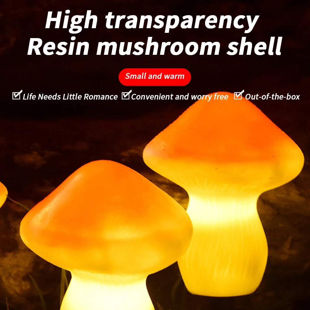 Enchanted Garden Solar Mushroom Lights, set of 3