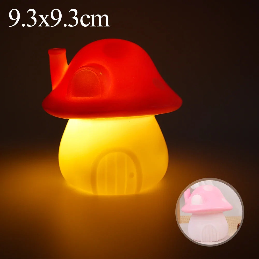 Red Mushroom House Silicone Nightlight - Two Sizes