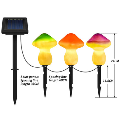 Enchanted Garden Solar Mushroom Lights, set of 3