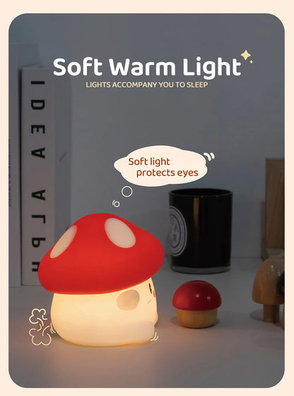 Kawaii Silicone USB Mushroom Nightlight – Adorable Design