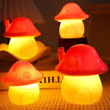 Red Mushroom House Silicone Nightlight - Two Sizes