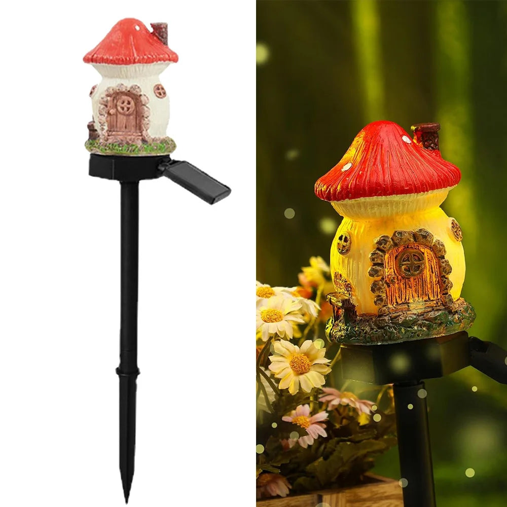 Solar Mushroom House Garden Lamp