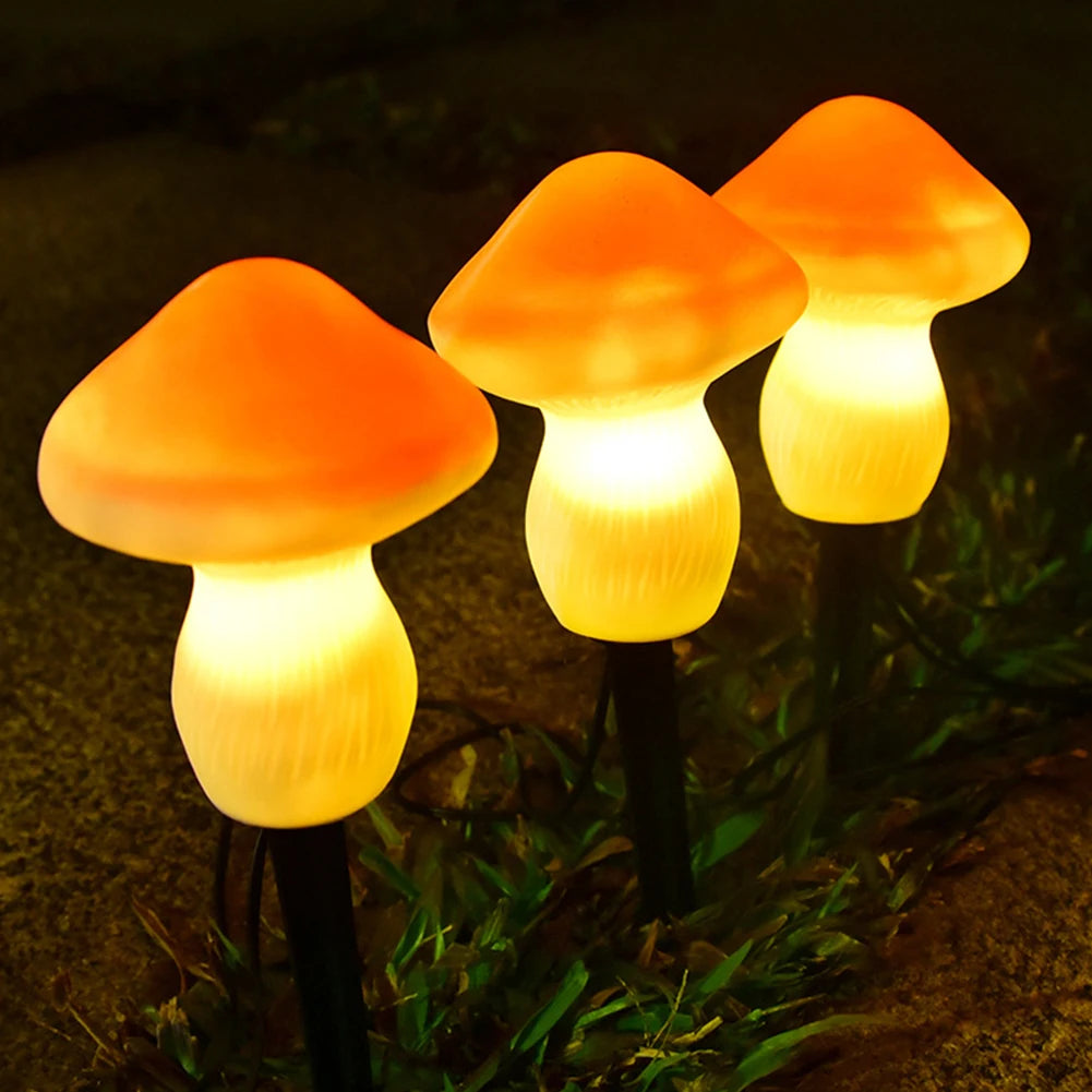 Enchanted Garden Solar Mushroom Lights, set of 3