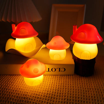 Red Mushroom House Silicone Nightlight - Two Sizes